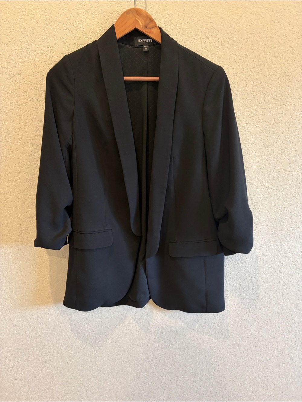 Express Black Shawl-Collar Open Blazer